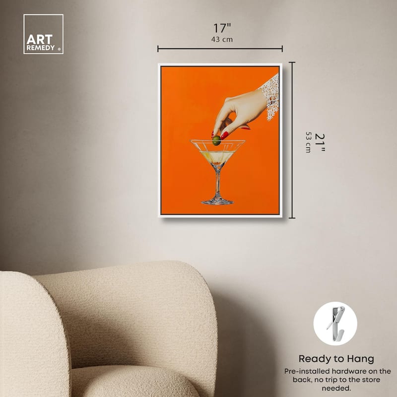 Orange Zest Martini Canvas by Art Remedy