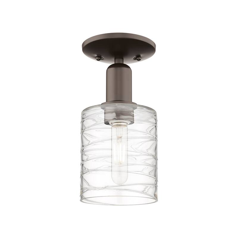 Innovations Lighting 716-1C-11-5 Cobbleskill Semi-Flush Cobbleskill 5" - Oil Rubbed Bronze / Deco Swirl
