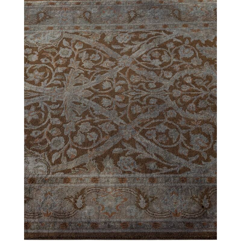 Overton Hand Knotted Wool Vintage Inspired Modern Contemporary Overdyed Gray Runner Rug - 2' 7" x 10' 4"