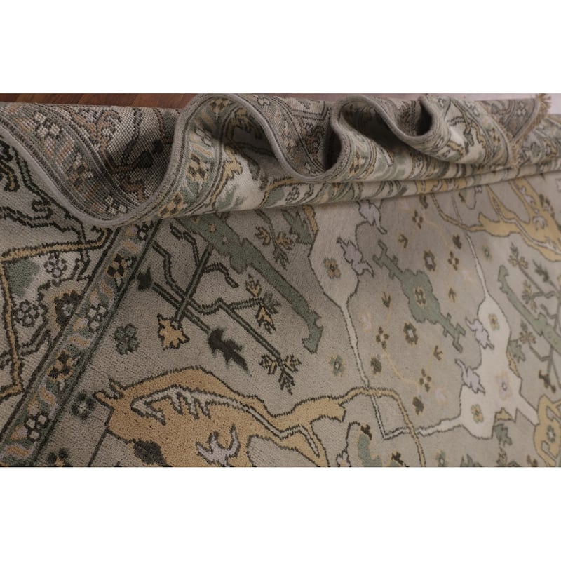 Al-Over Oushak Indian Area Rug Handmade Wool Carpet - 8'0"x 9'9"