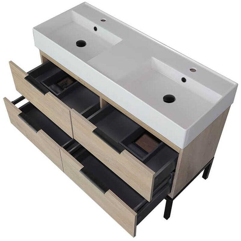 Nameeks Derin-4818-2 Derin 48" Free Standing Double Basin Vanity Set