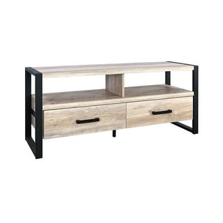 Anny 47 Inch TV Media Entertainment Center, 2 Drawers, Black, Rustic ...