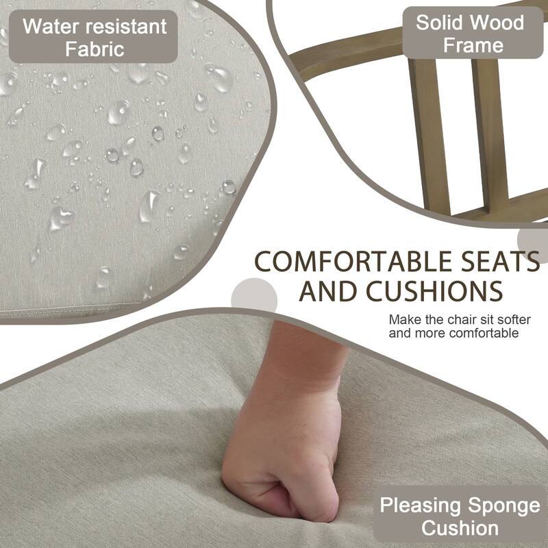 Patio Teak Wood Outdoor Loveseat Sofa with Cushions