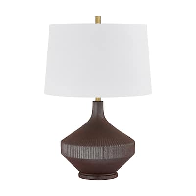 Whitmore 28" Table Lamp with Linen Shade, Matte Bronze (Set of 2)