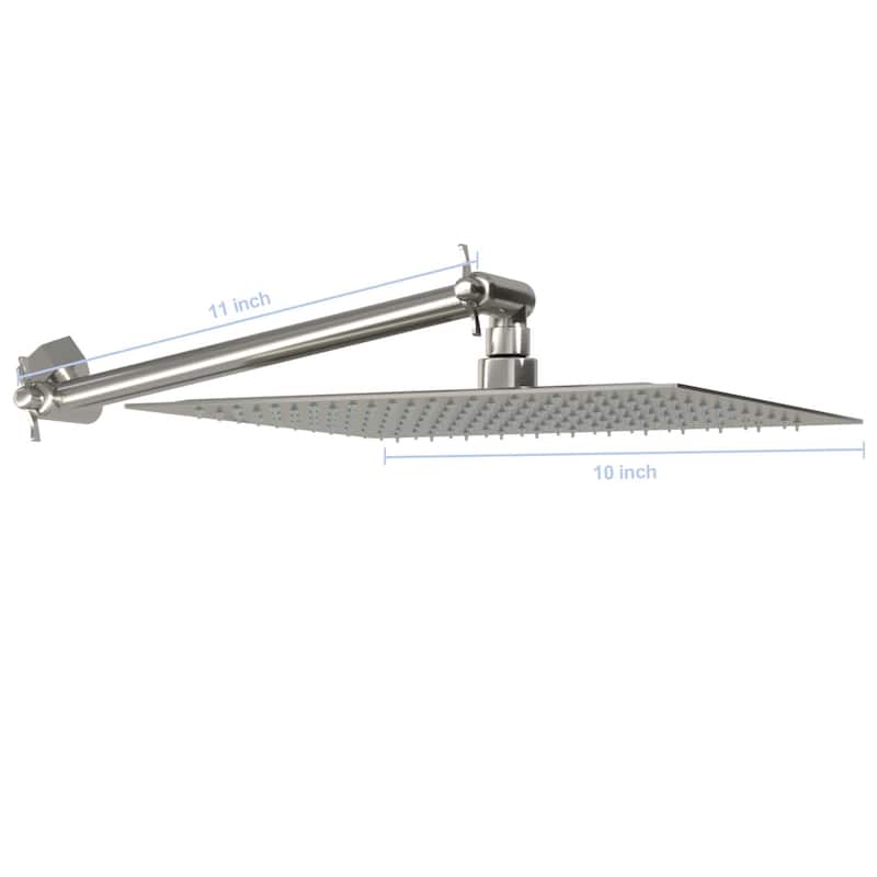 Topcraft 10-Inch Rain Showerhead with Shower Arm
