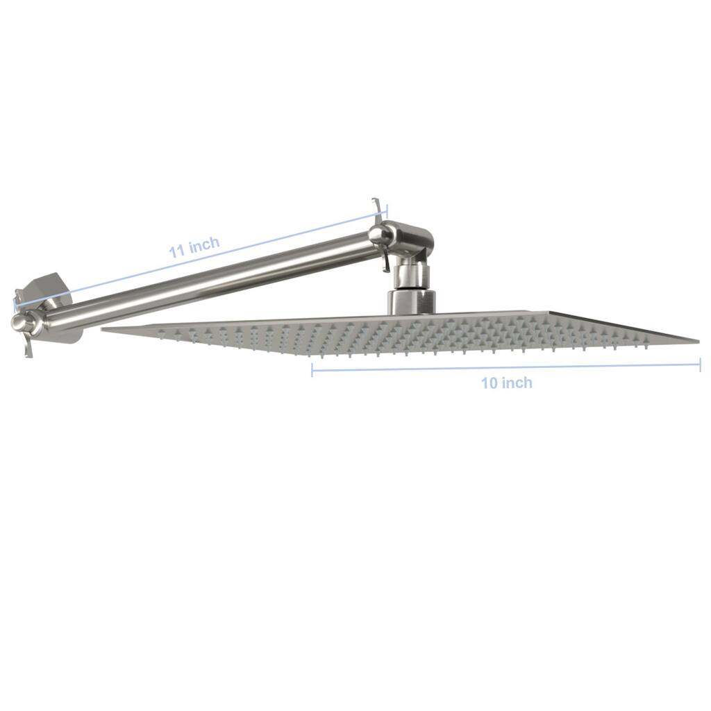 Topcraft 10-Inch Rain Showerhead with Shower Arm