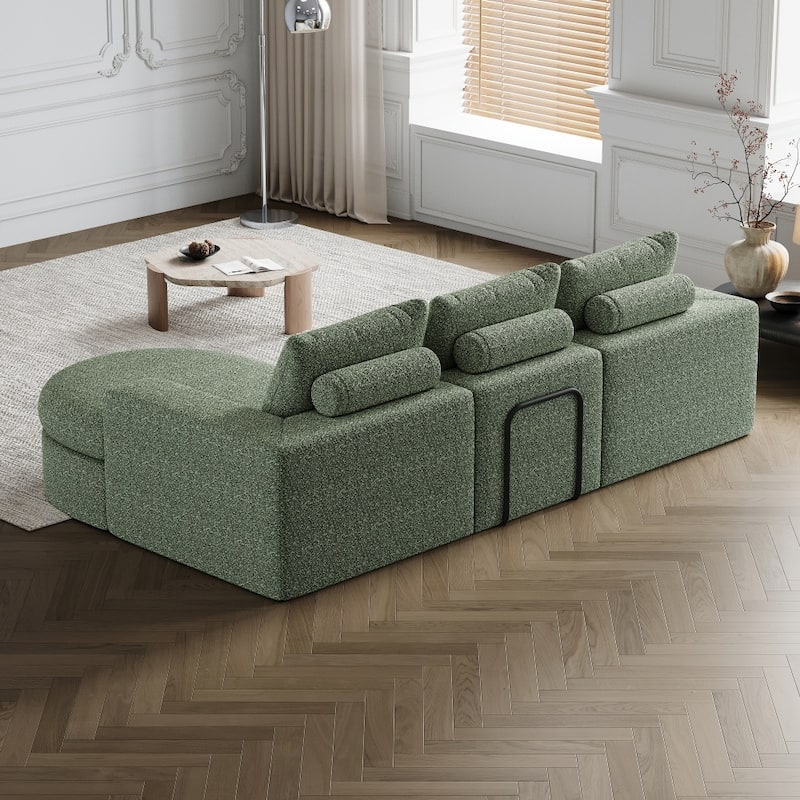 99" Chenille Cloud Curved Sectional Sofa with Deep Seats