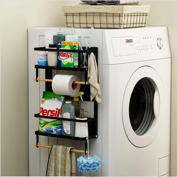 Magnetic washing machine shop organizing rack