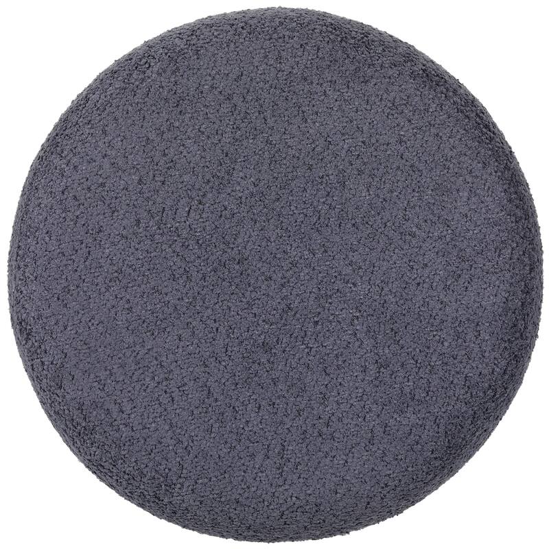 Double Pouf Round Upholstered Vanity Stool and Ottoman Foot Rest