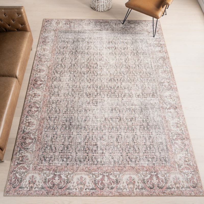 Nuloom Hillstone Collection Traditional Vintage Medallion Area Rug - 10' x 13' - Marlowe Light Grey - Rectangle
