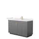Option Dark Gray, Gold Trim, White Quartz Top