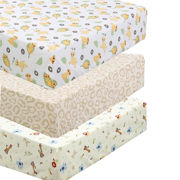 slide 2 of 56, Polka Dot Animal Bear Friends ABC&123 Unisex Multi-color Cotton Toddler/Baby Crib Child Fitted Sheet Set (Pack of 3) - N/A Jungle Fun