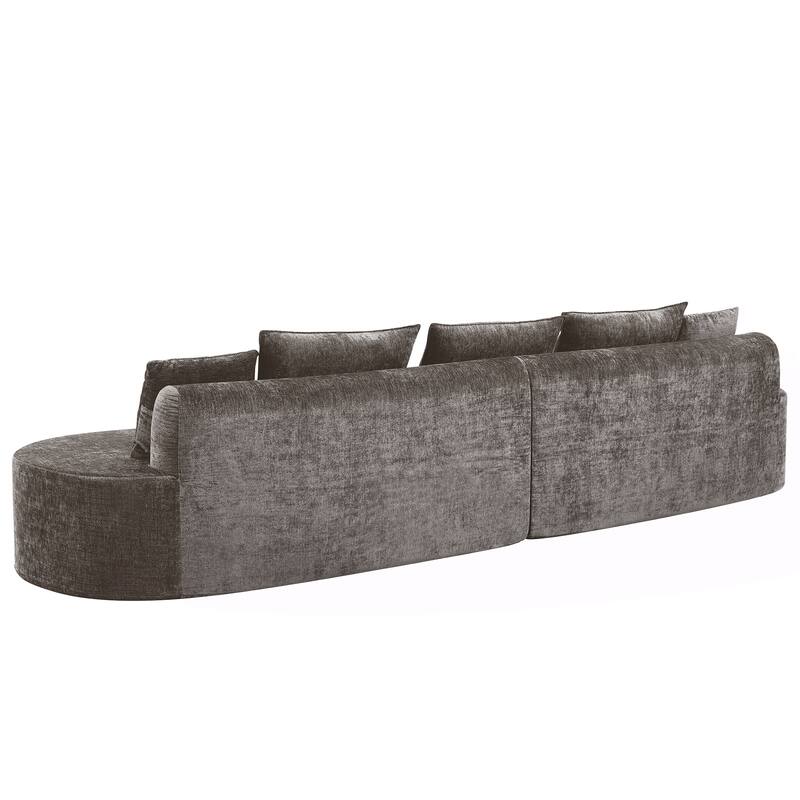Christopher Knight Home - Curved Modular 138.6" Upholstered Sectional Sofa
