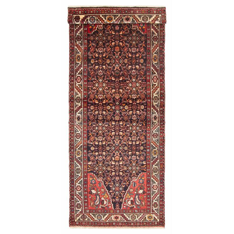 ECARPETGALLERY Hand-knotted Andelz Navy Wool Rug - 3'7 x 9'5 - Dark Navy - 3'7 x 9'5