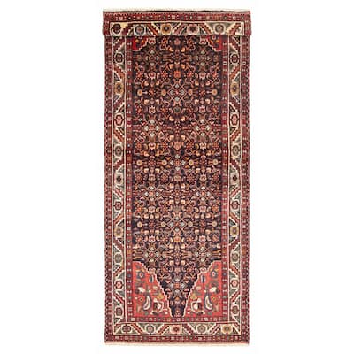 ECARPETGALLERY Hand-knotted Andelz Navy Wool Rug - 3'7 x 9'5