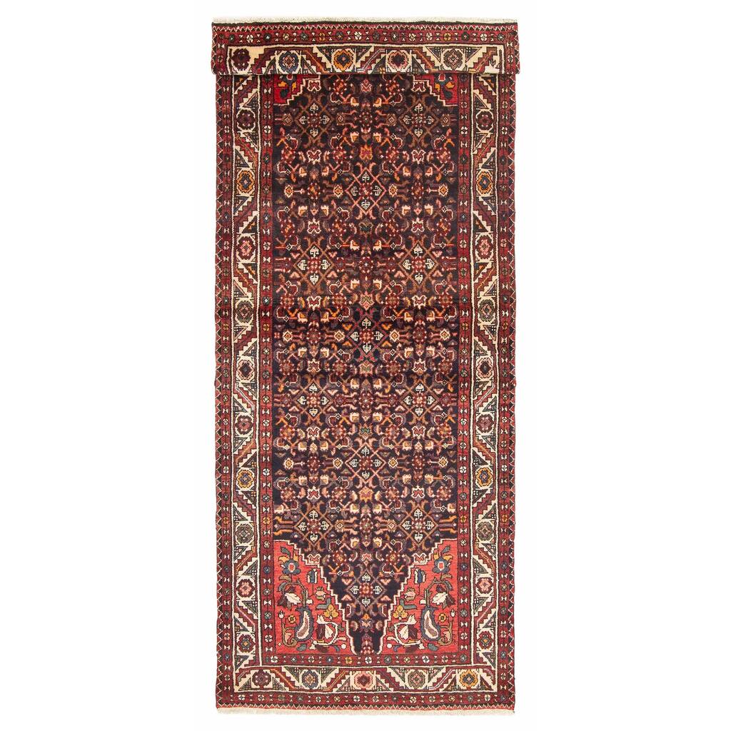 ECARPETGALLERY Hand-knotted Andelz Navy Wool Rug - 3'7 x 9'5