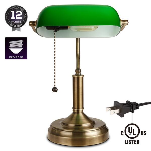 Shop Traditional Antique Style Banker Lamp Vintage Green Oil