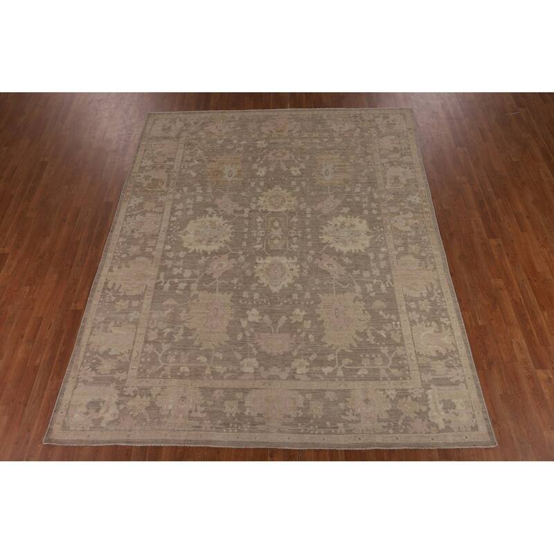 Vegetable Dye Oushak Area Rug Turkish Hand-Knotted Wool Carpet - 8'1"x 10'0"