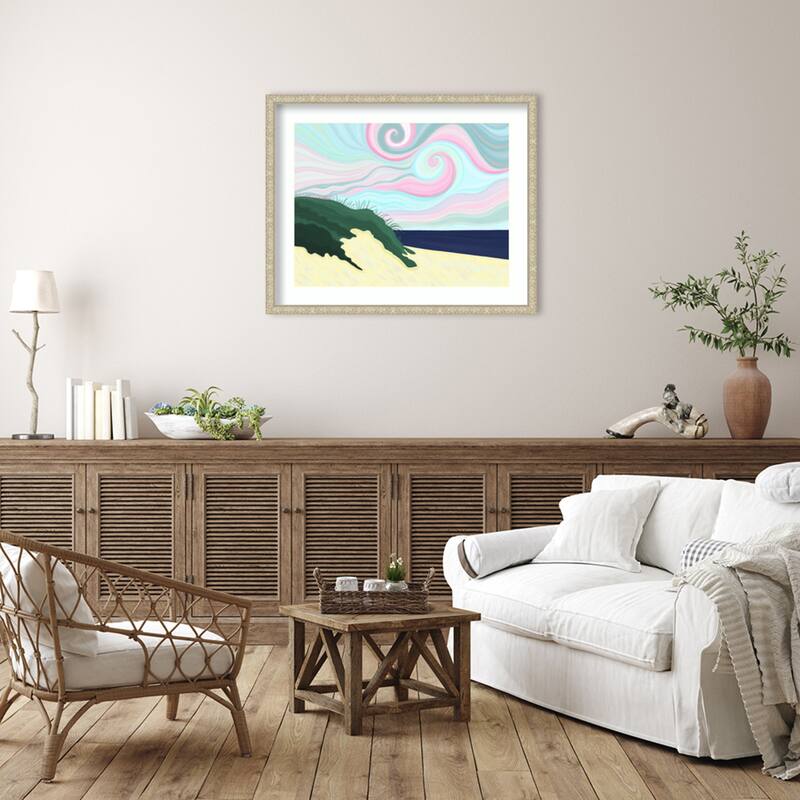 Chatham Beach by Evan Sklar Wood Framed Wall Art Print - Lila Silver