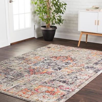 Alexander Home Athens Boho Abstract Distressed Sunset Area Rug