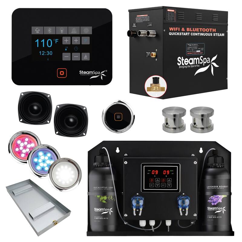 SteamSpa BKT1050-ADP Black Series WiFi and Bluetooth 10.5KW Quickstart - Brushed Nickel