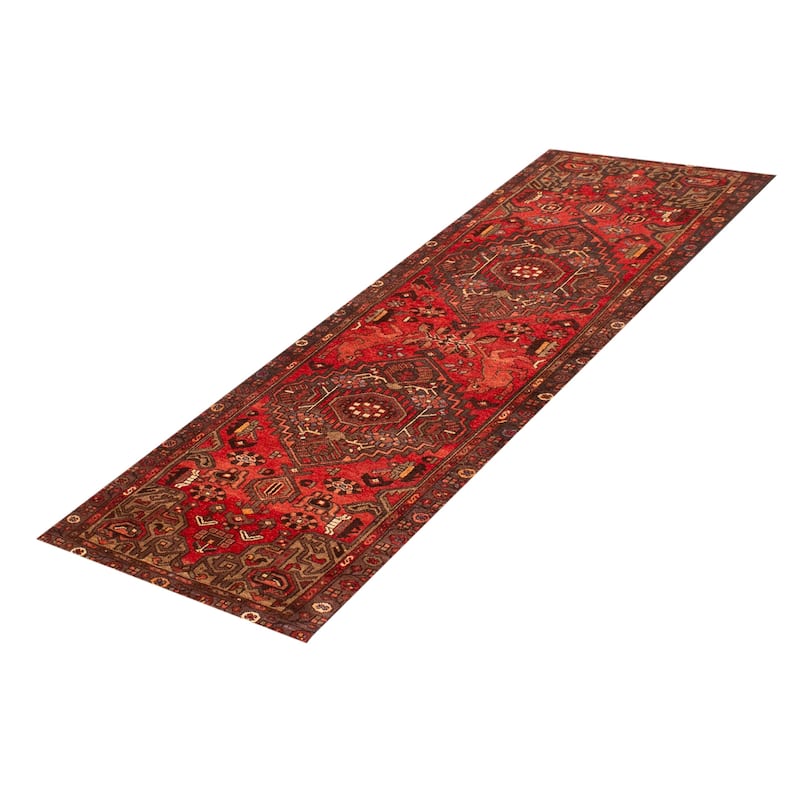 ECARPETGALLERY Hand-knotted Anadol Red Wool Rug - 3'3 x 9'3