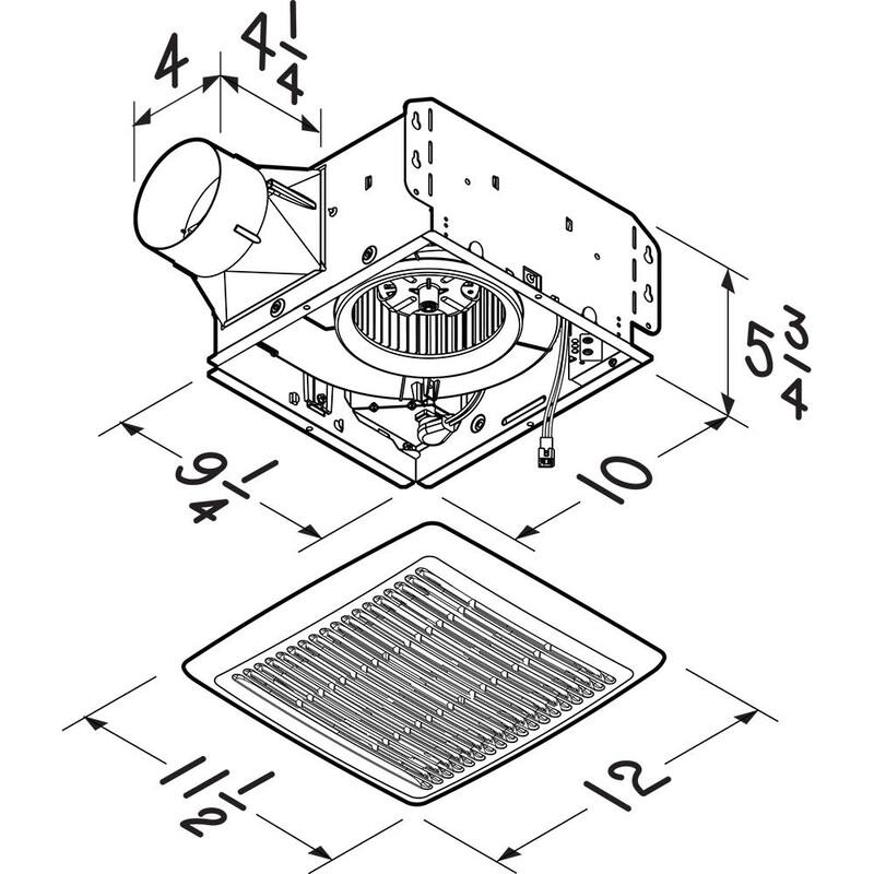 Broan AE110S InVent 110 CFM 1 Sone Ceiling Mounted Energy Star