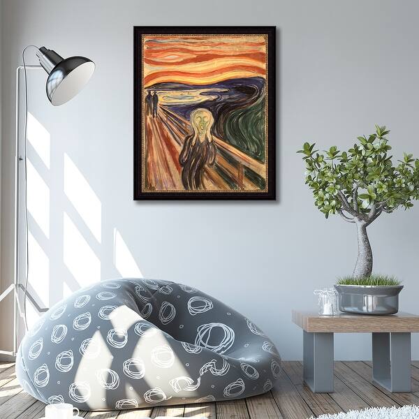 The Scream By Edvard Munch Giclee Print Oil Painting Black Frame Size 29 X 36 Overstock 32081831