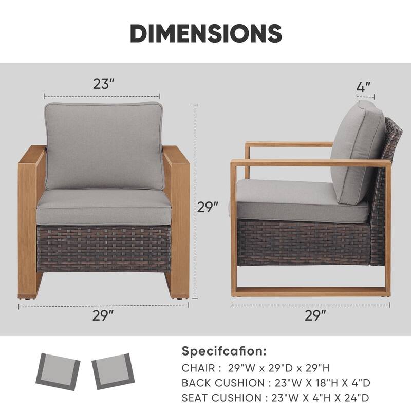Gymojoy Outdoor Wicker Patio Furniture Chair Set