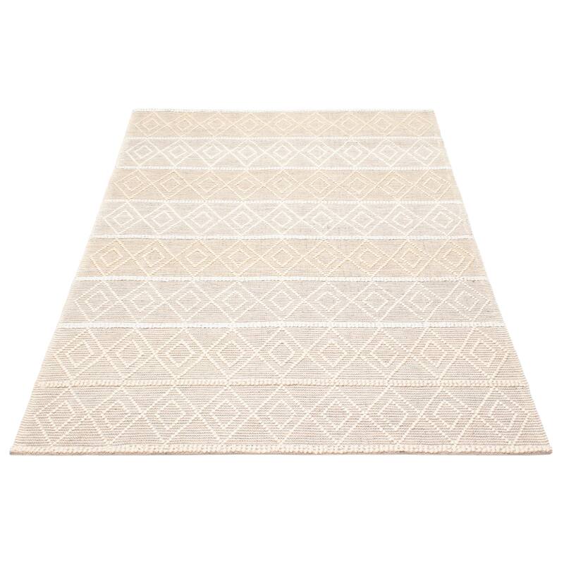 ECARPETGALLERY Braid weave Sienna Cream Wool Rug - 6'1 x 8'11