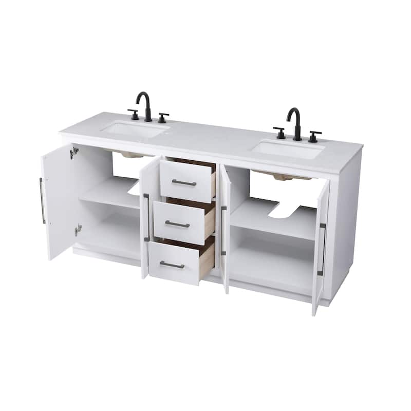 Elegant Lighting VF29072D Chase 72" Free Standing Double Basin Vanity