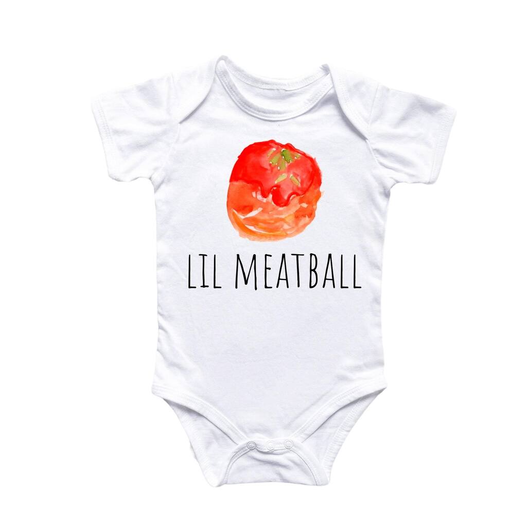 Meatball Little Italian - Baby Boy Girl Clothes Infant Bodysuit Funny Cute Newborn