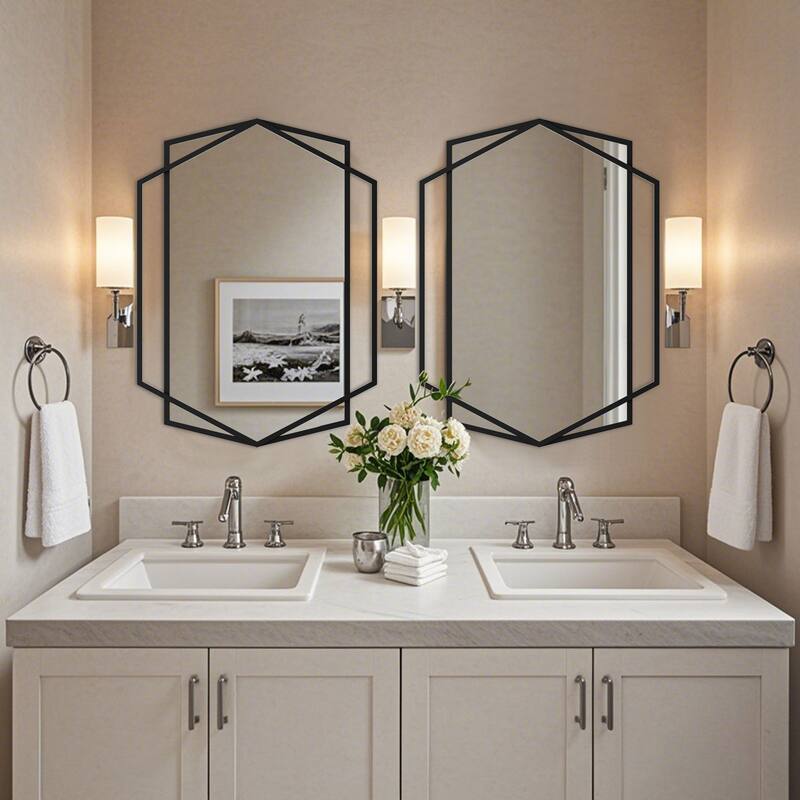 Iron Art Personalized Polygon, Versatile Hanging Mirror