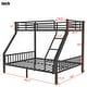 preview thumbnail 16 of 14, Modern Full XL Over Queen Size Metal Frame Bunk Bed with Ladder and Slats Support, Black