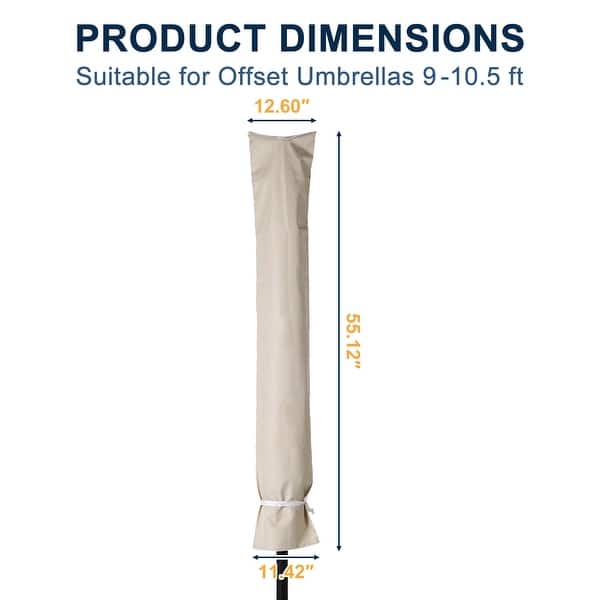 5 foot patio umbrella cover Grand Deluxe Patio for 1013 FT Offset Umbrella with Curved Cantilever and Straight Pole, Waterproof Cantilever Umbrella Cover with Zipper, Weather-resistant, Beige : Patio, Lawn & Garden rain or shine Clihome Patio Umbrella Covers for