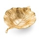 preview thumbnail 2 of 1, Alice Pazkus 12.5"L Gold Leaf Shaped Shallow Bowl
