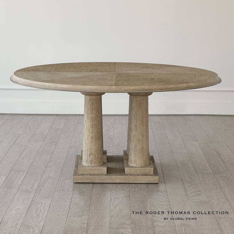 Titian Dining Table-Grey Sandblasted Oak-60" Top - Grey