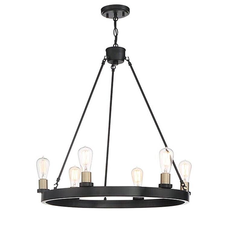 Acroma 6-light Candle Style Wagon Wheel Chandelier for dining room