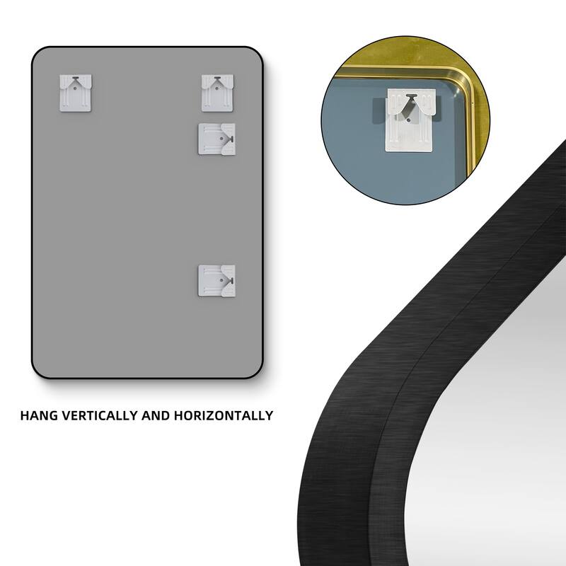 20 in./ 24 in. Rectangular Framed Wall Mounted Bathroom Mirror