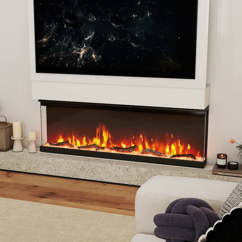 Costway 50" Wide 3-Sided Electric Fireplace Insert 750with 1200W - See Details