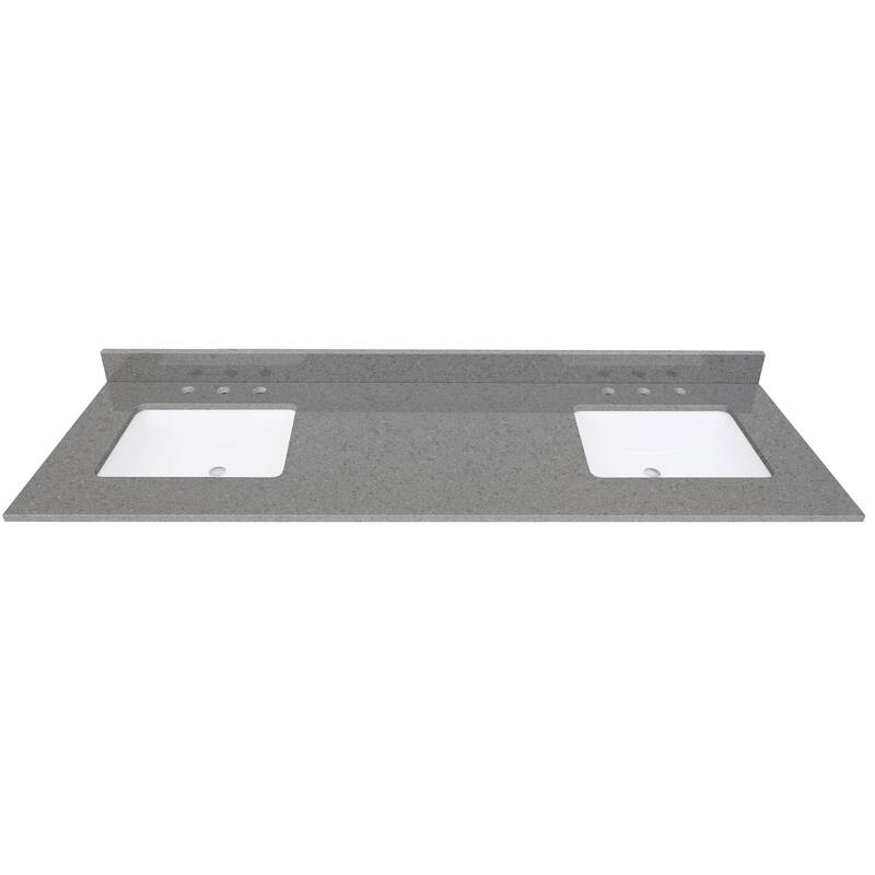 Avanity Quartz Vanity Top with Rectangular Undermount Sinks