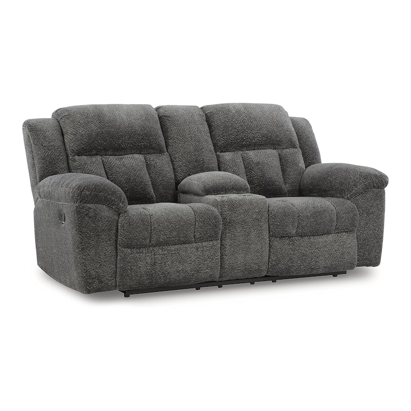Signature Design by Ashley Frohn Double Reclining Loveseat with Console - 80"W x 40"D x 42"H