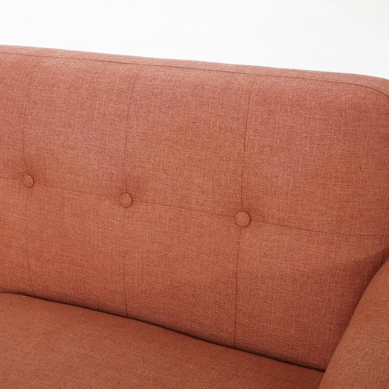 67.25" Button Tufted Loveseat, Mid-Century Modern Upholstered Sofa with Tapered Wood Legs