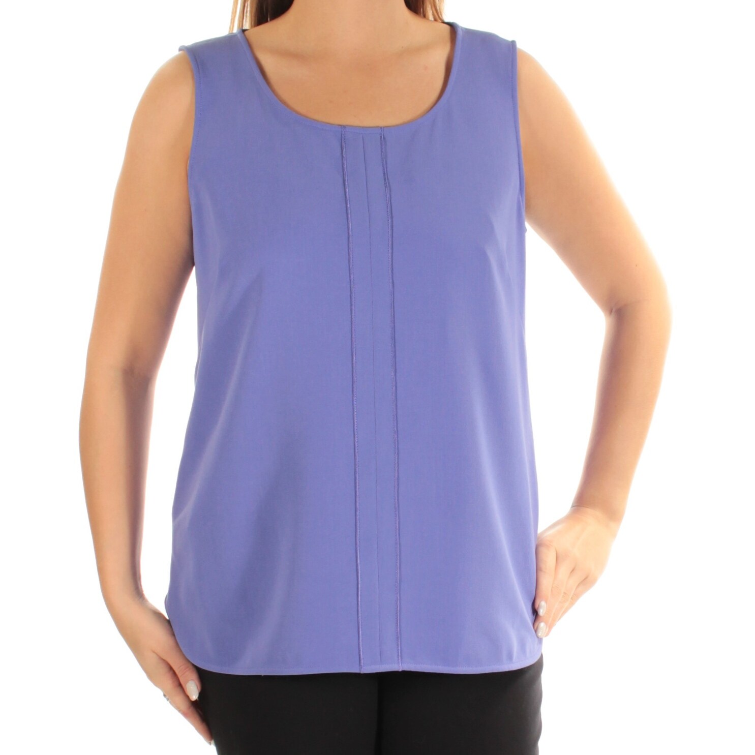 Shop Anne Klein Womens Purple Sleeveless Scoop Neck Top Size 12