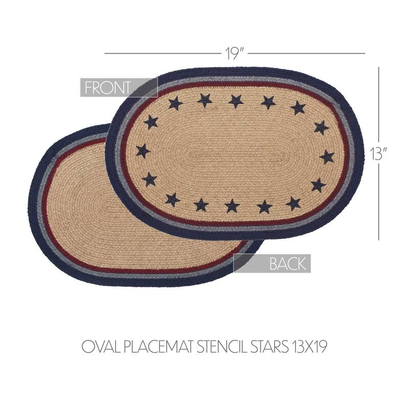 My Country Oval Placemat Stencil Stars 10x15