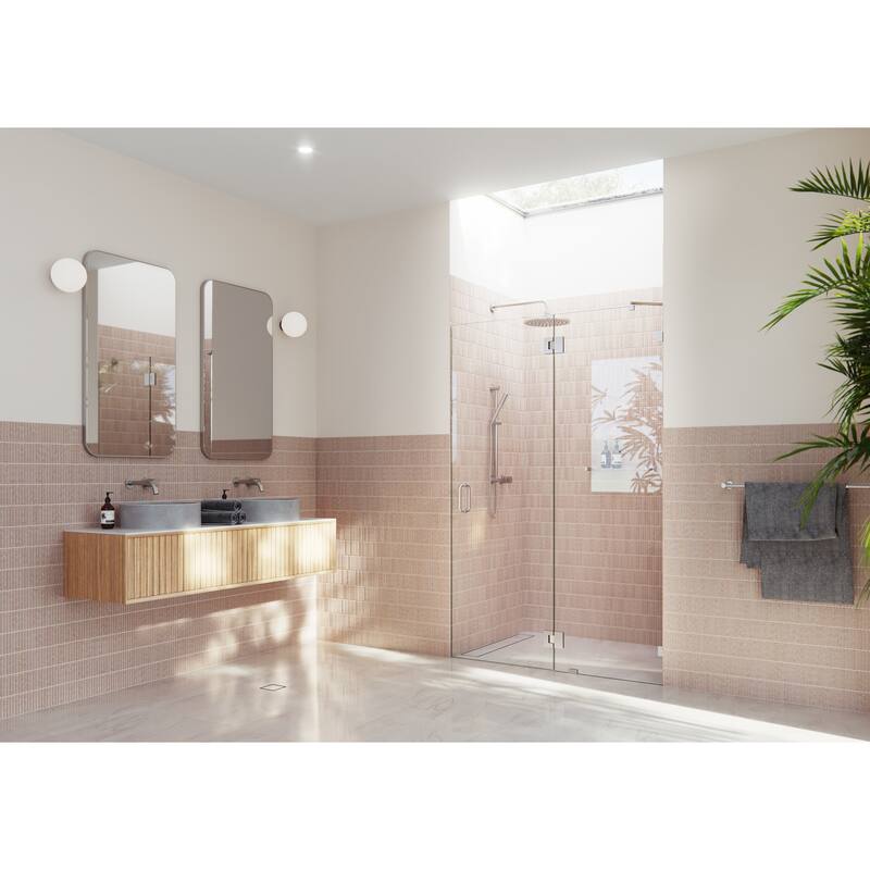 Glass Warehouse 78" x 54.5" Frameless Shower Door - Glass Hinge