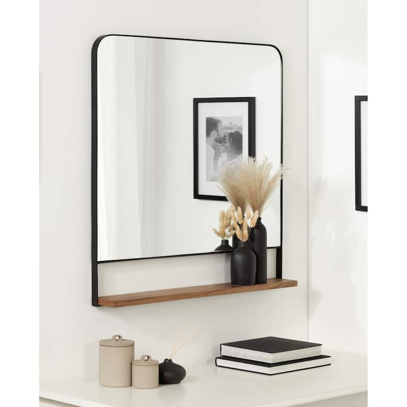 Kate and Laurel Chadwin Square Wall Mirror with Shelf - 32x32