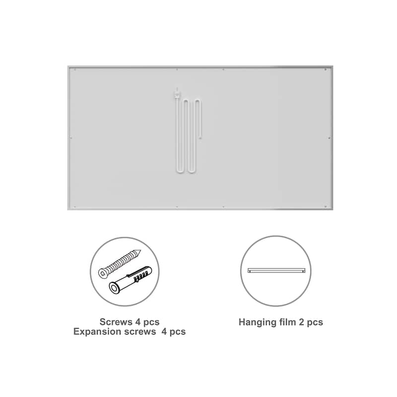 24" x 36" Large Frameless Rectangle LED Bathroom Vanity Mirror - Clear - 55X30 inches