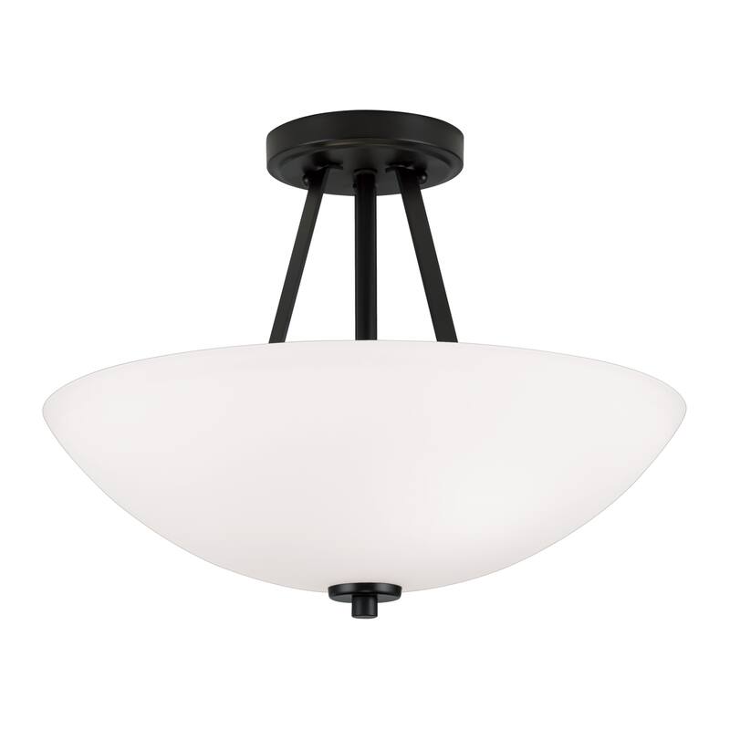 Transitional 2-light Semi Flush - 12 Inches High