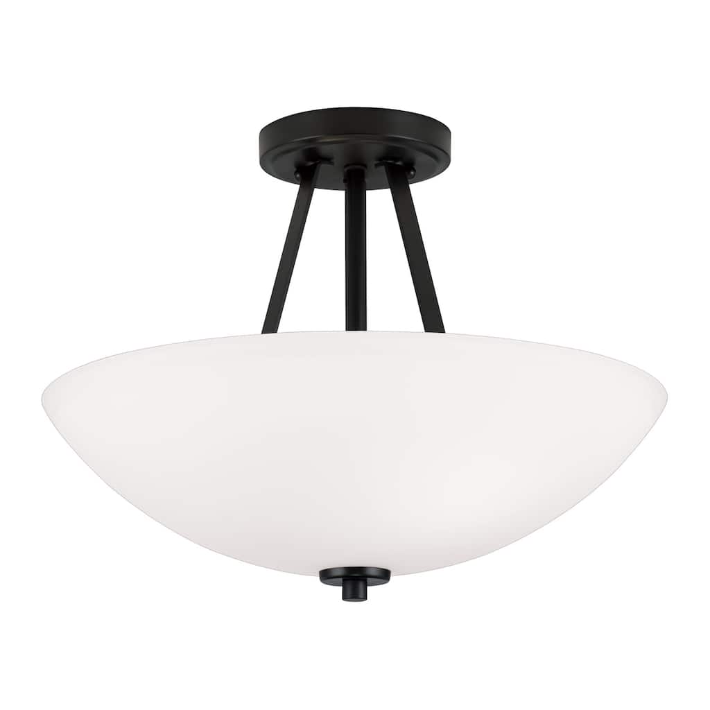 Transitional 2-light Semi Flush - 12 Inches High